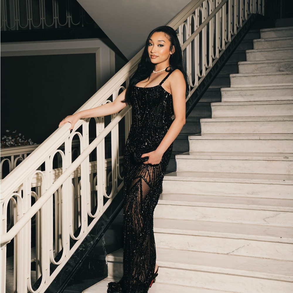 albina dyla black dress | Dresses | Albina Dyla Beaded Gown Length:L-32 86 cm/ 33.0 Fall 24 Preview UOSIA Luxury Dog Tulle